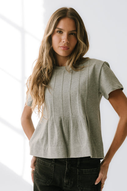 Cattelain Pleated Top in Grey