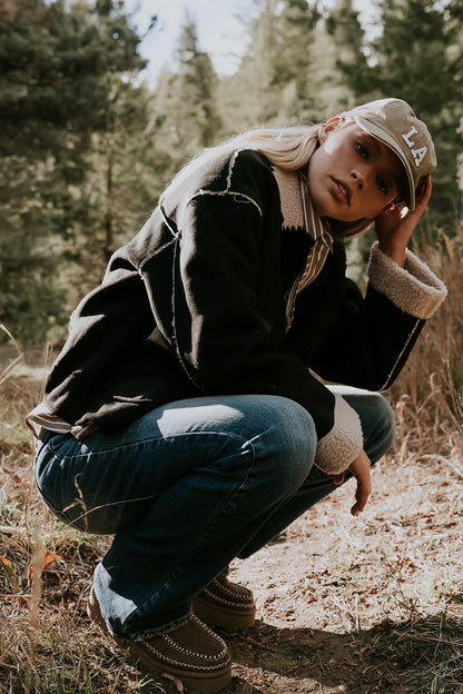 Collins Suede Jacket in Black - FINAL SALE