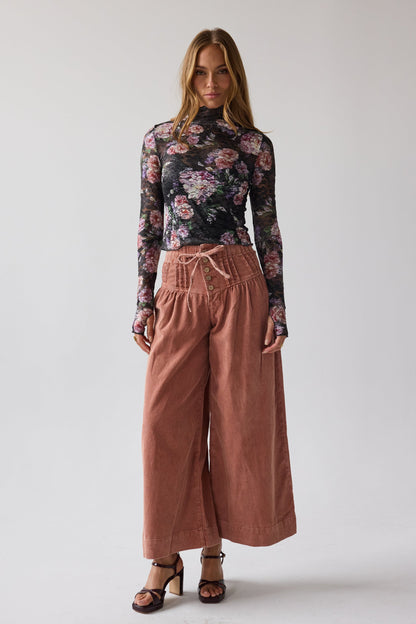 Barkley Corduroy Wide Leg Pants in Rust - FINAL SALE