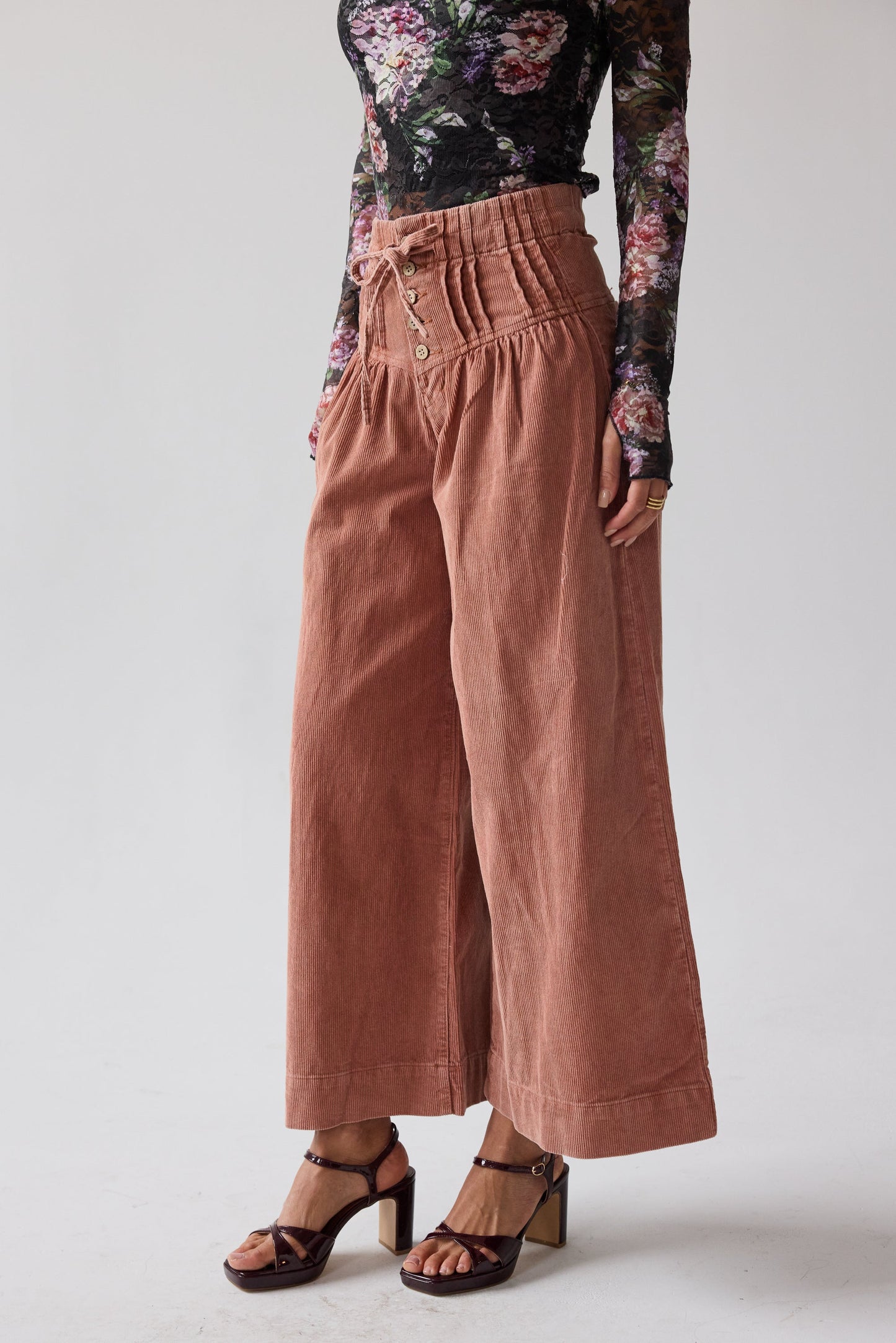 Barkley Corduroy Wide Leg Pants in Rust - FINAL SALE
