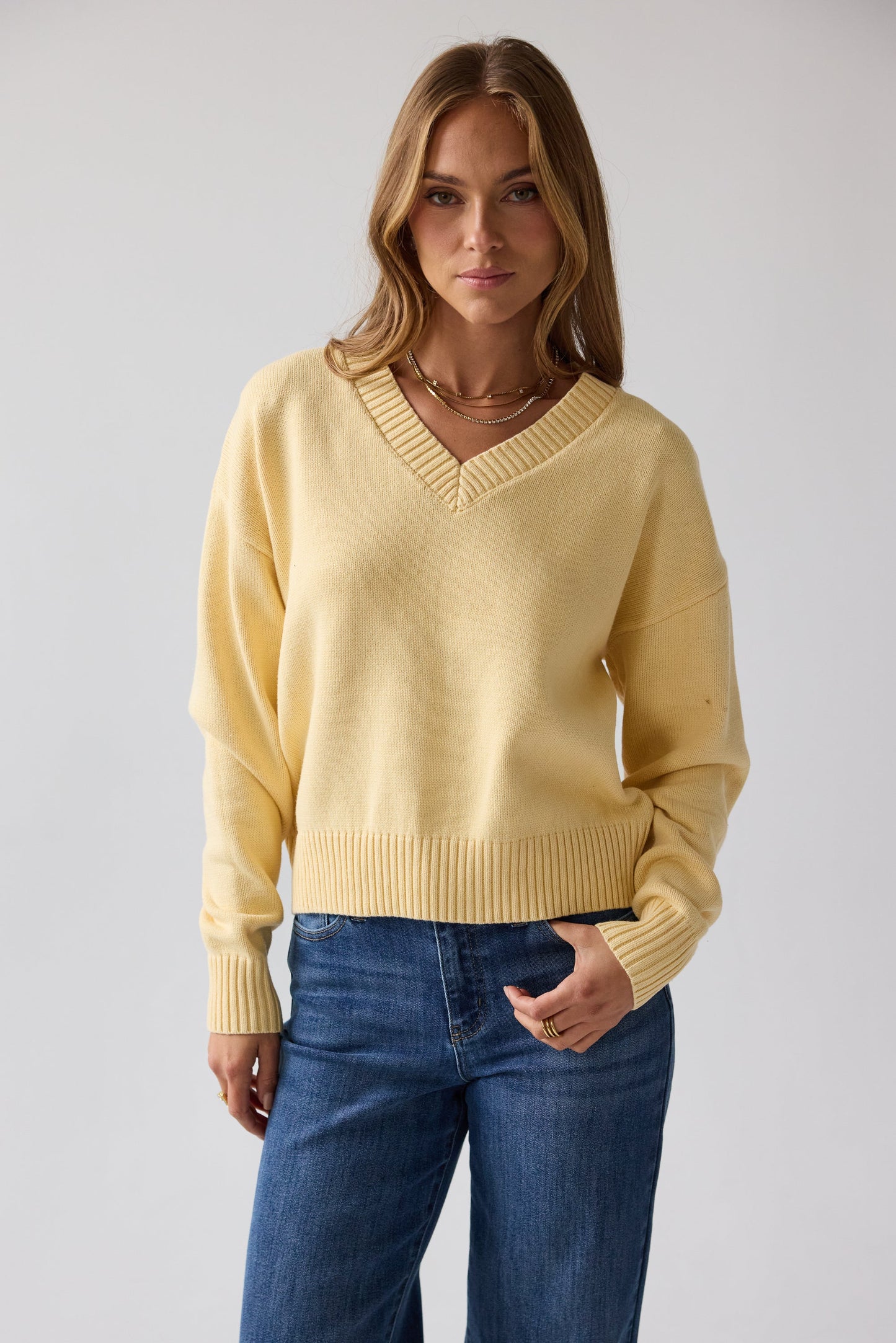 Adella Knit Sweater in Yellow - FINAL SALE