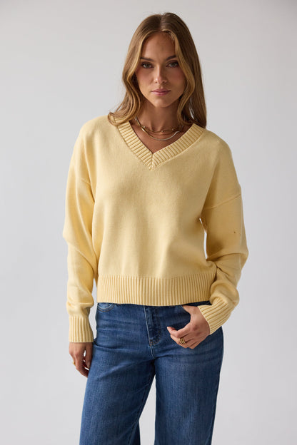 Adella Knit Sweater in Yellow - FINAL SALE