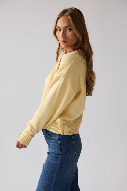 Adella Knit Sweater in Yellow - FINAL SALE