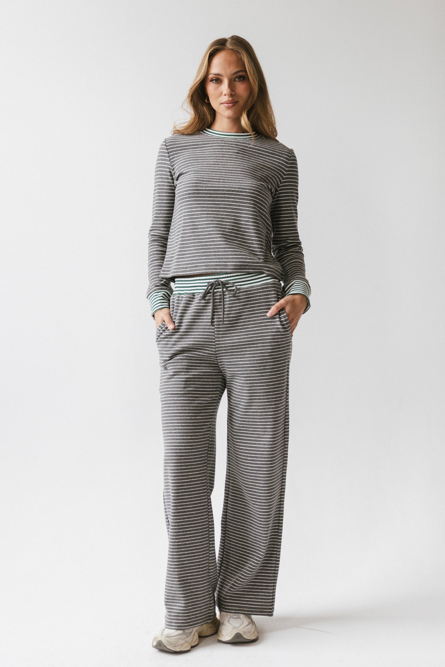 April Striped Pants in Grey - FINAL SALE