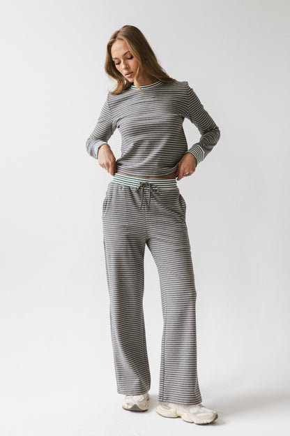 April Striped Pants in Grey - FINAL SALE