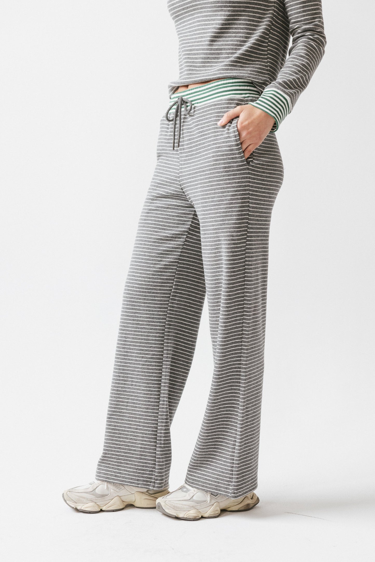April Striped Pants in Grey - FINAL SALE