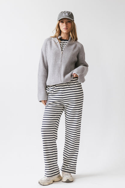 Abbie Ribbed Jacket in Grey - FINAL SALE