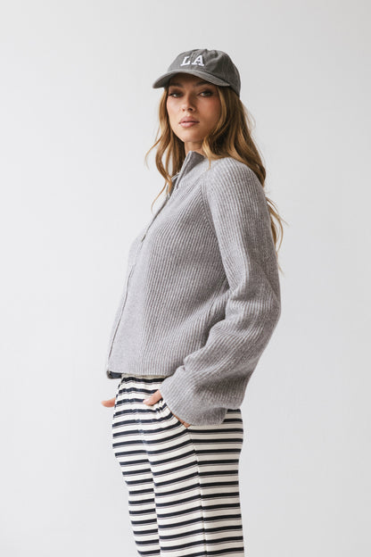 Abbie Ribbed Jacket in Grey - FINAL SALE