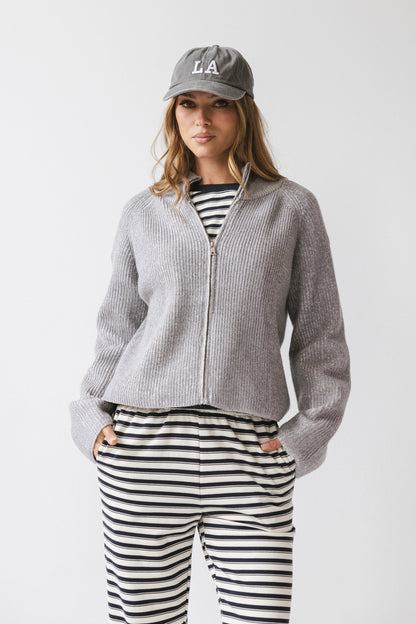 Abbie Ribbed Jacket in Grey - FINAL SALE