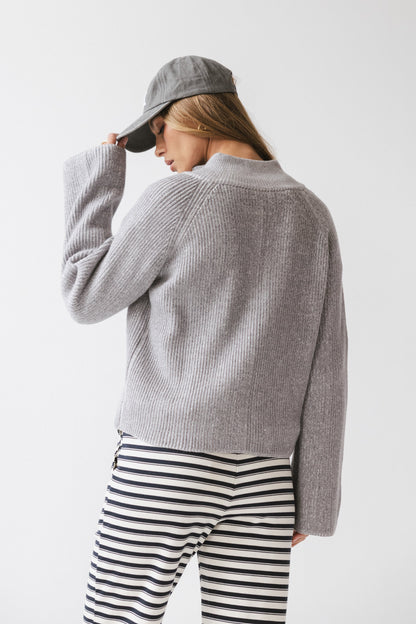 Abbie Ribbed Jacket in Grey - FINAL SALE