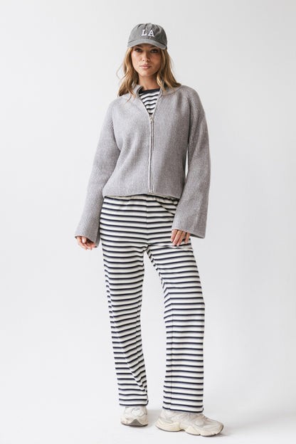 Abbie Ribbed Jacket in Grey - FINAL SALE