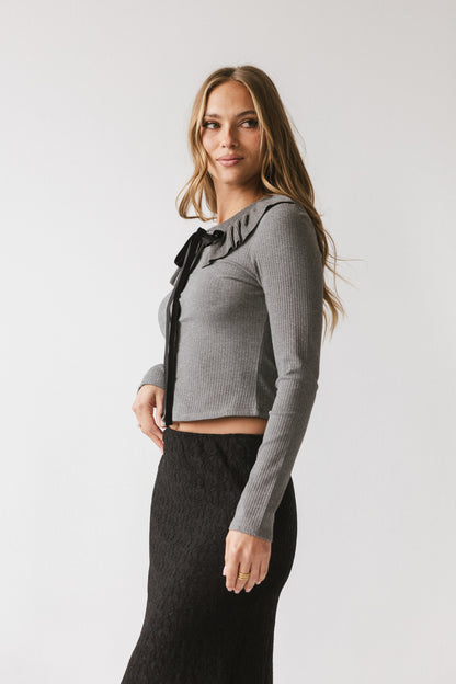 Gen Collared Top in Grey - FINAL SALE