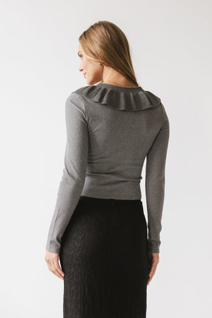 Gen Collared Top in Grey - FINAL SALE