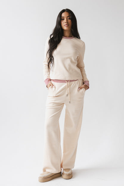 April Striped Top in Beige - FINAL SALE