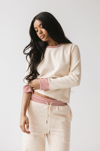 April Striped Top in Beige - FINAL SALE
