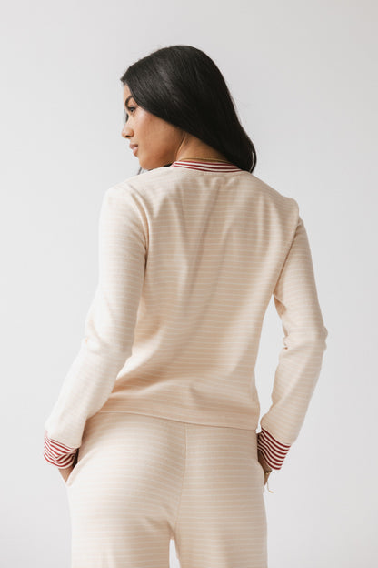 April Striped Top in Beige - FINAL SALE