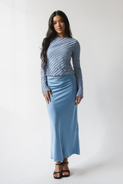 Brianna Ruffle Top in Blue - FINAL SALE