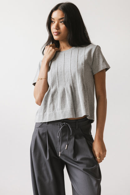 Cattelain Pleated Top in Grey
