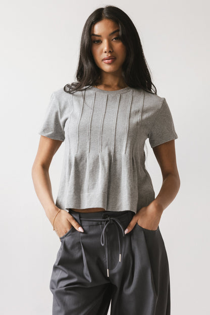 Cattelain Pleated Top in Grey