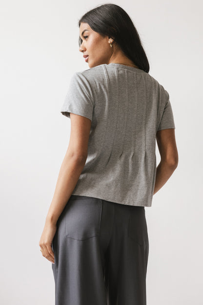 Cattelain Pleated Top in Grey