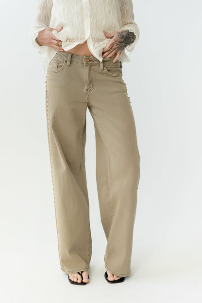 Bronco Studded Straight Leg Jeans