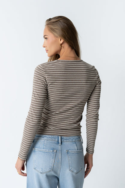 Indiana Striped Top in Beige - FINAL SALE