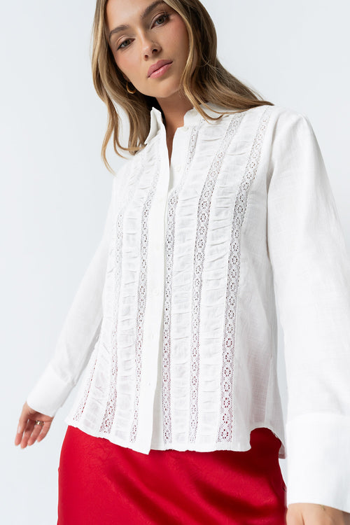 Carlie Sheer Button Up - FINAL SALE