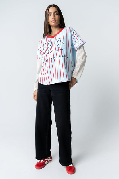 Home Run Oversized Tee in Blue