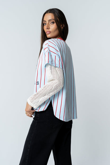Home Run Oversized Tee in Blue
