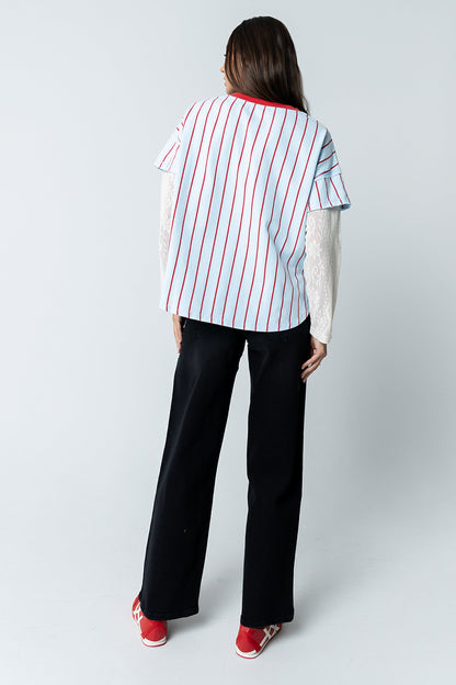 Home Run Oversized Tee in Blue