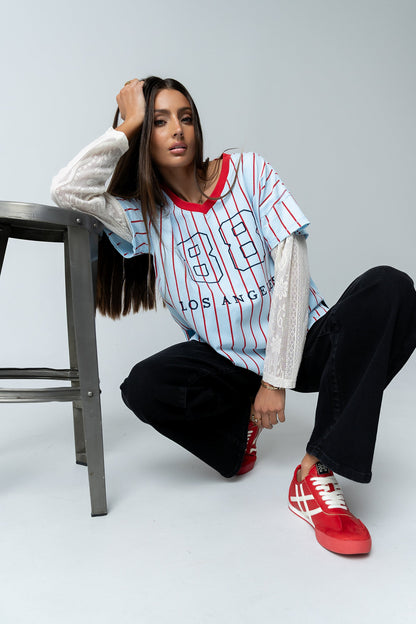 Home Run Oversized Tee in Blue