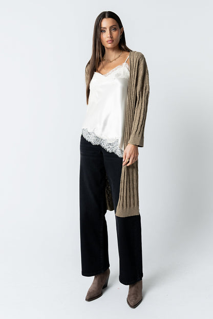 Eve Ribbed Duster in Taupe - FINAL SALE