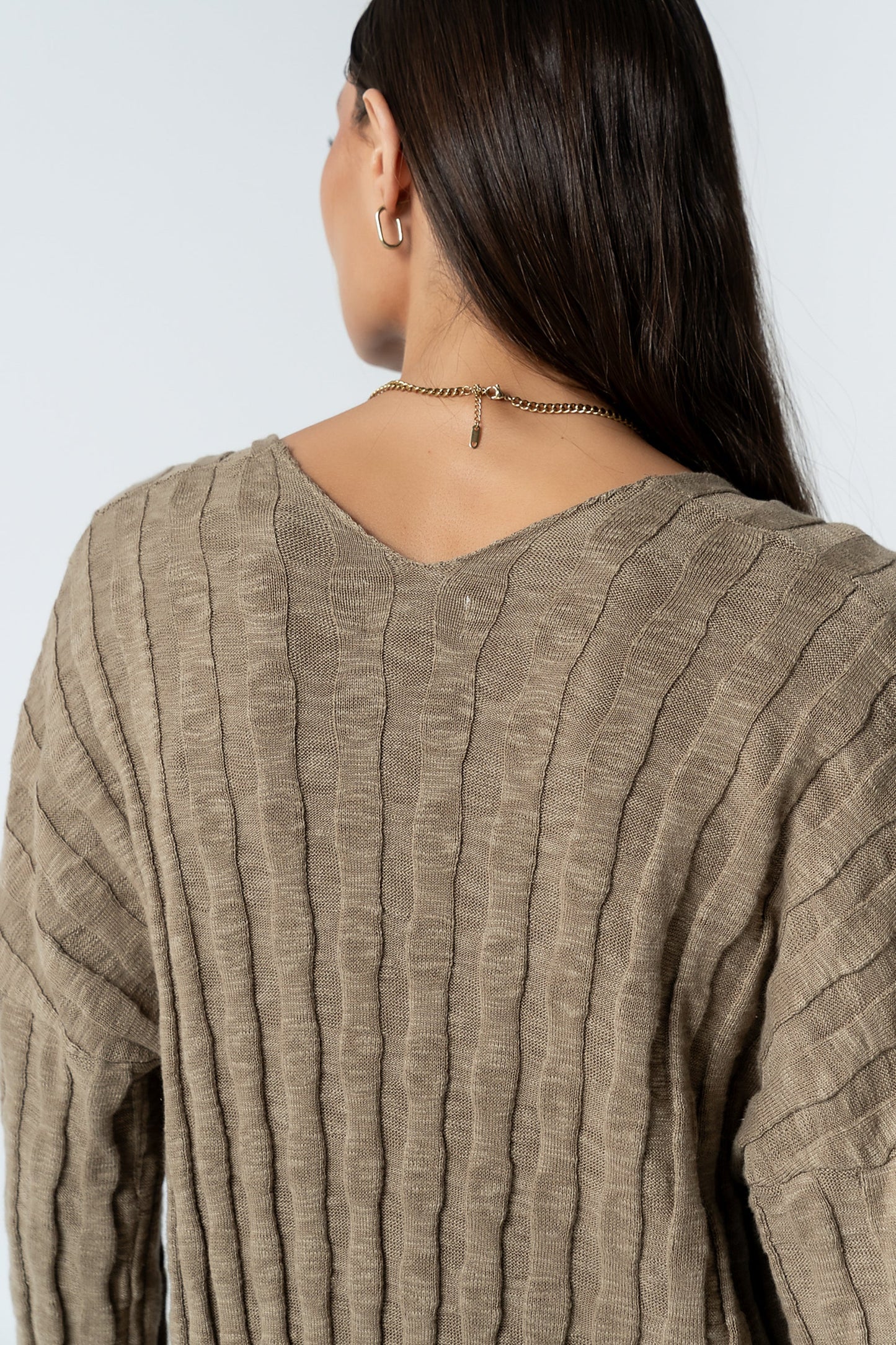 Eve Ribbed Duster in Taupe - FINAL SALE