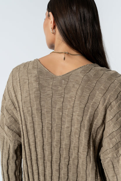 Eve Ribbed Duster in Taupe - FINAL SALE