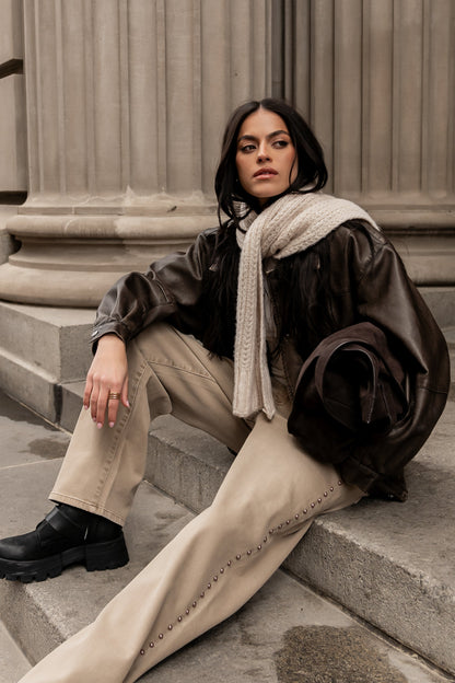 Brecken Vegan Leather Jacket in Brown - FINAL SALE