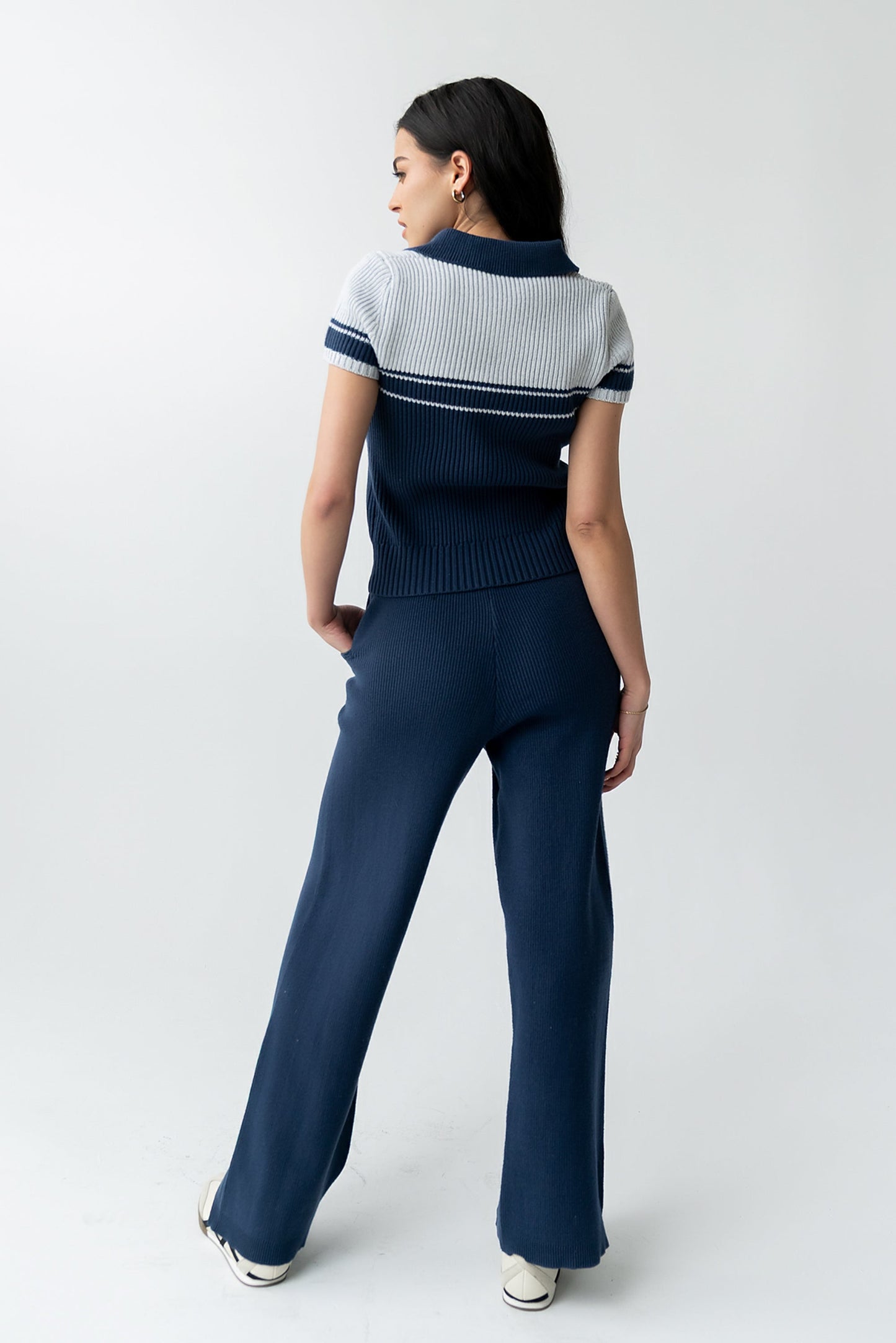 Brea Collared Sweater in Blue - FINAL SALE