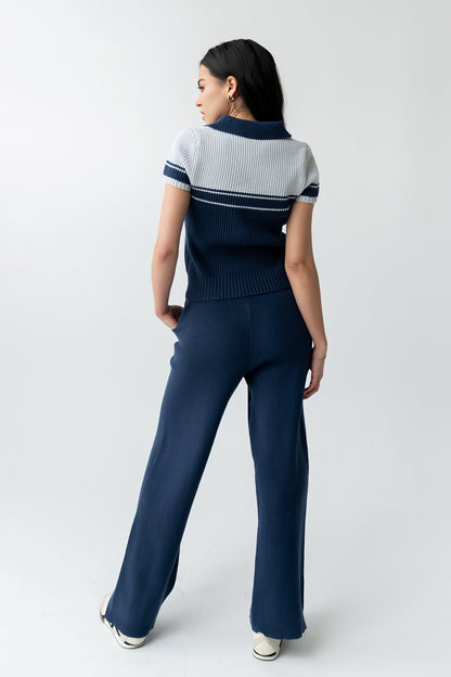 Brea Collared Sweater in Blue - FINAL SALE