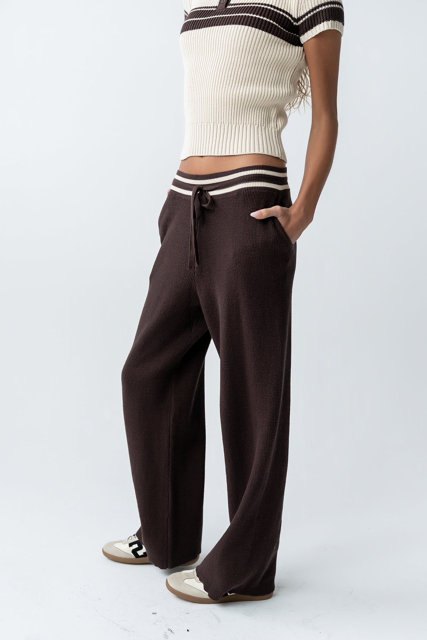 Brea Striped Pants in Brown - FINAL SALE