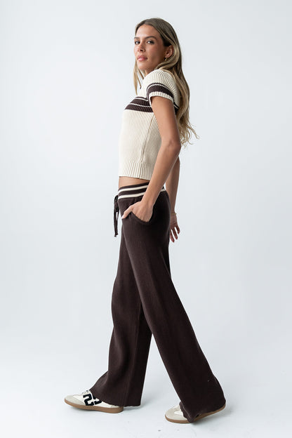 Brea Striped Pants in Brown - FINAL SALE