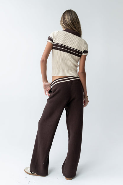 Brea Striped Pants in Brown - FINAL SALE