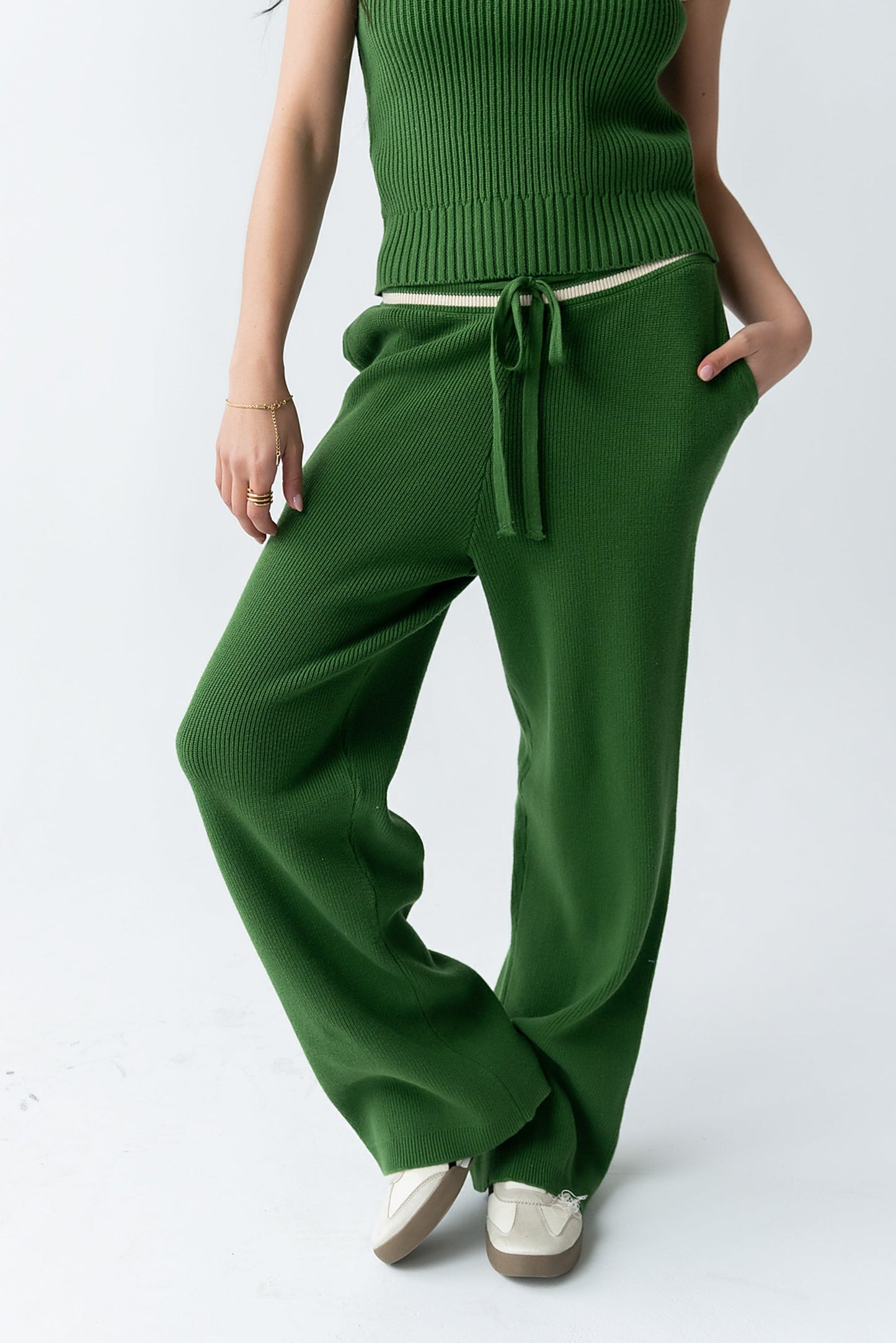 Brea Striped Pants in Green - FINAL SALE