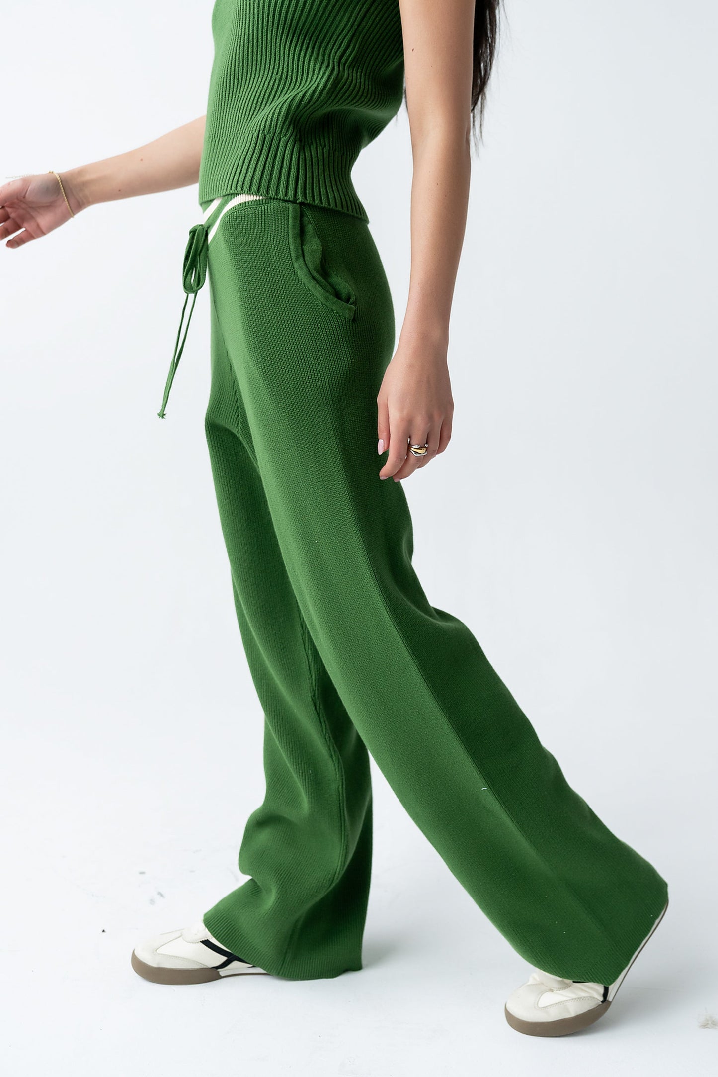 Brea Striped Pants in Green - FINAL SALE