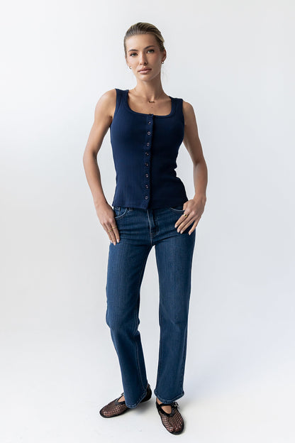 Apollo Knit Tank Top in Navy