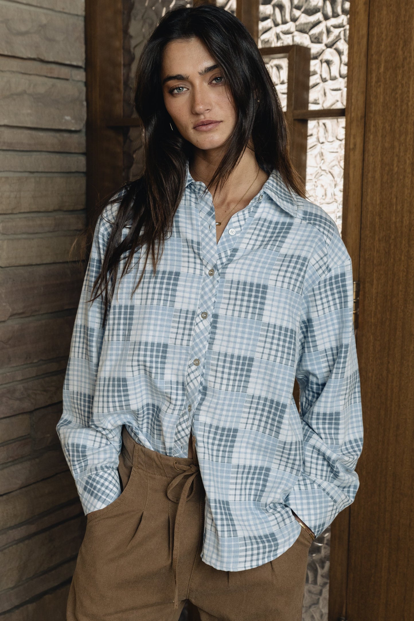 Irene Plaid Button Up - FINAL SALE