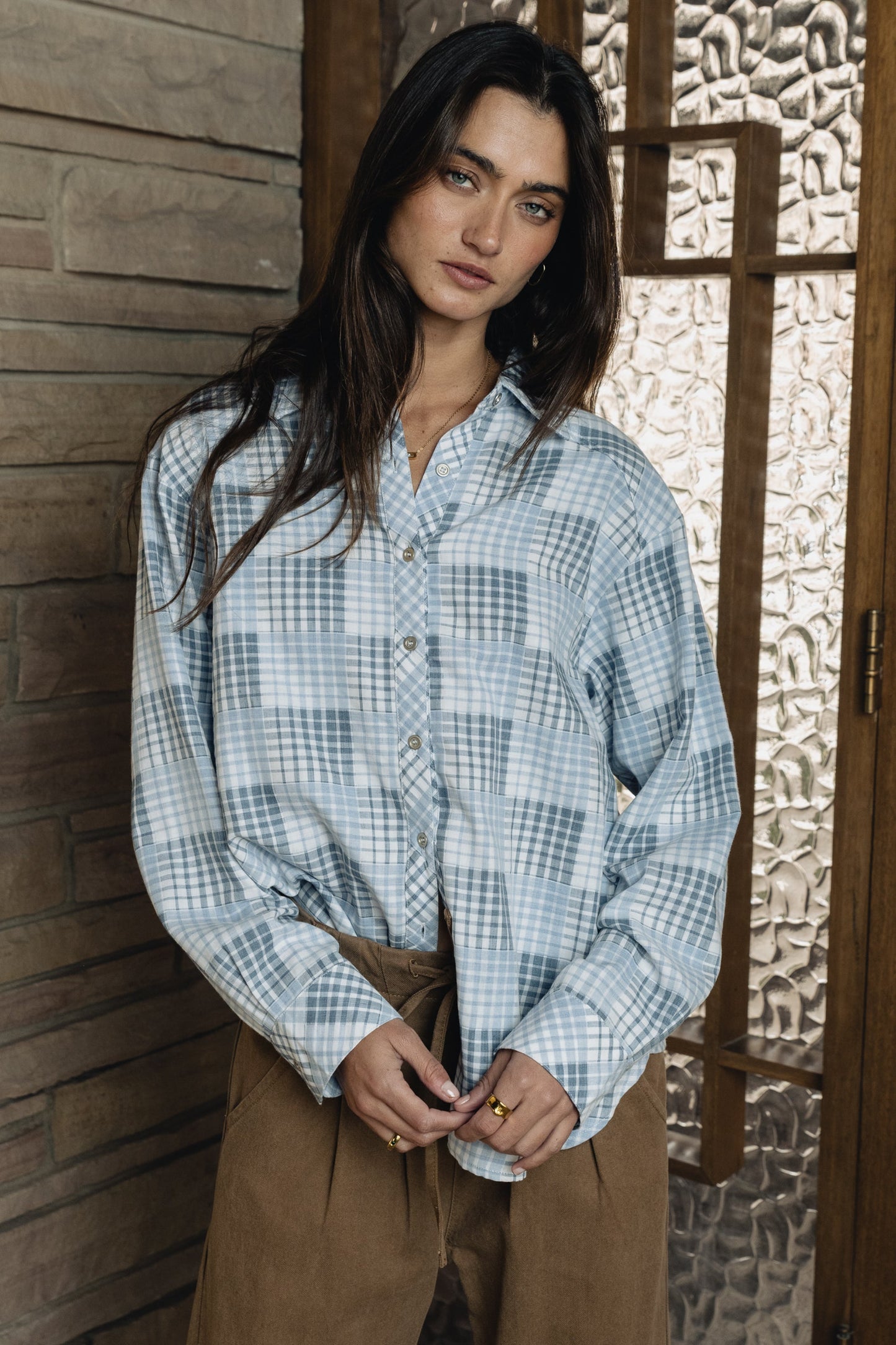 Irene Plaid Button Up - FINAL SALE