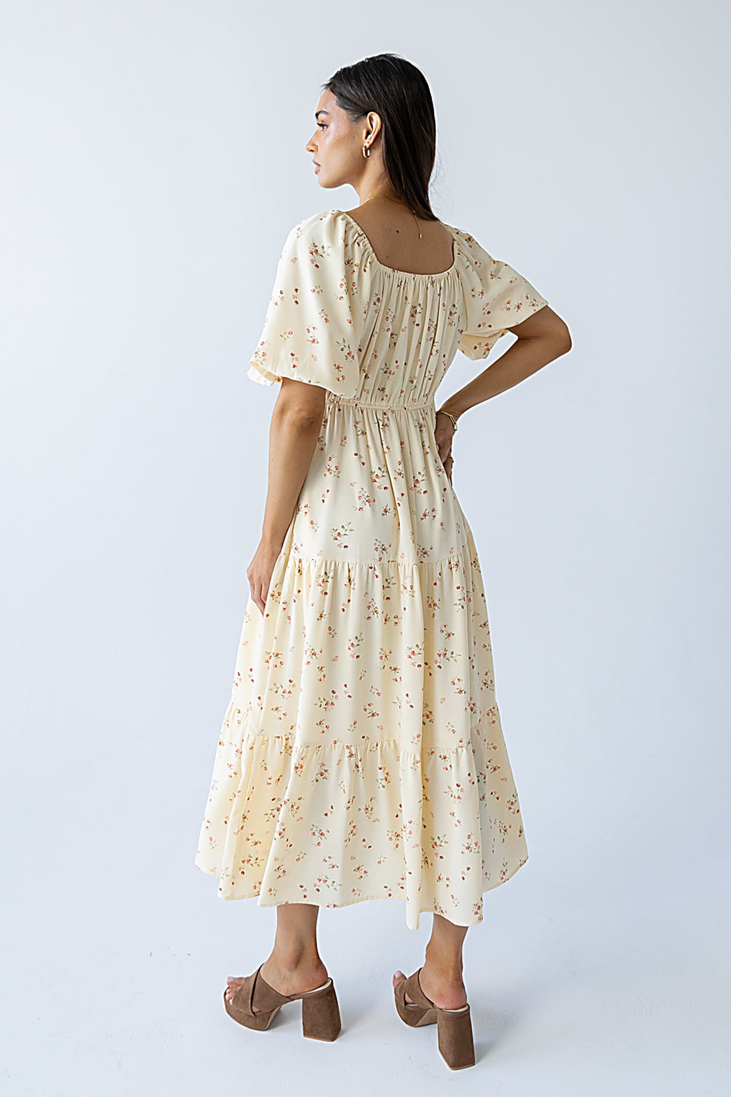 Amy Floral Maxi Dress in Yellow