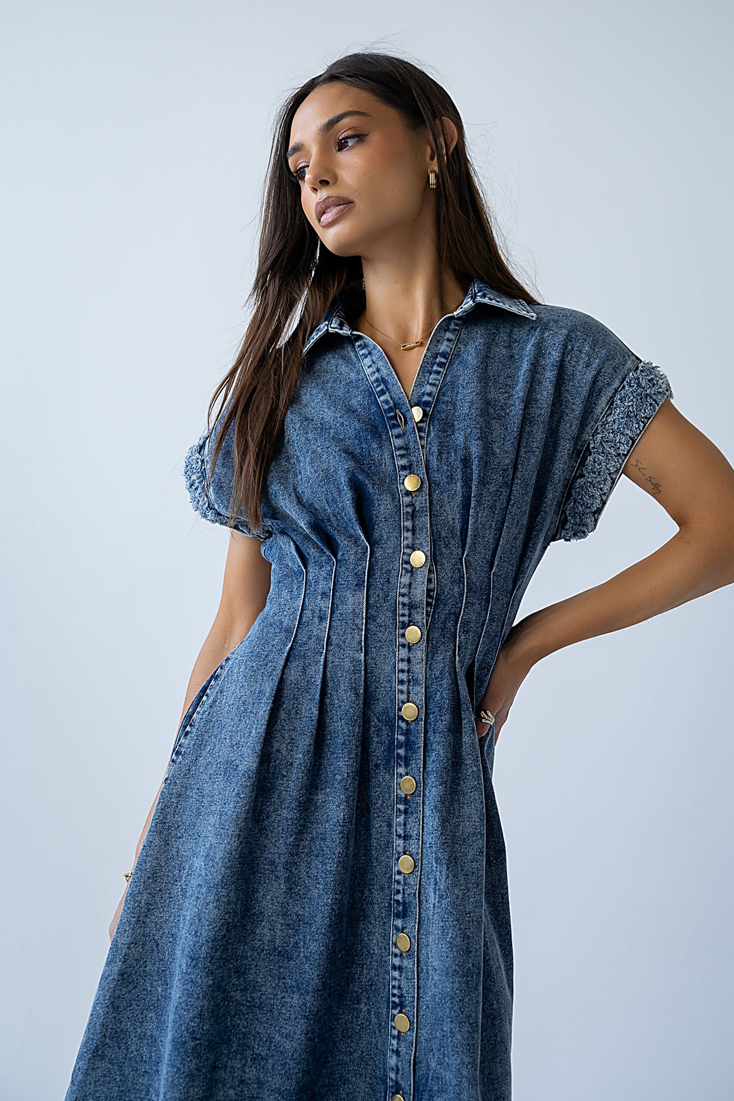 Annie Denim Midi Dress