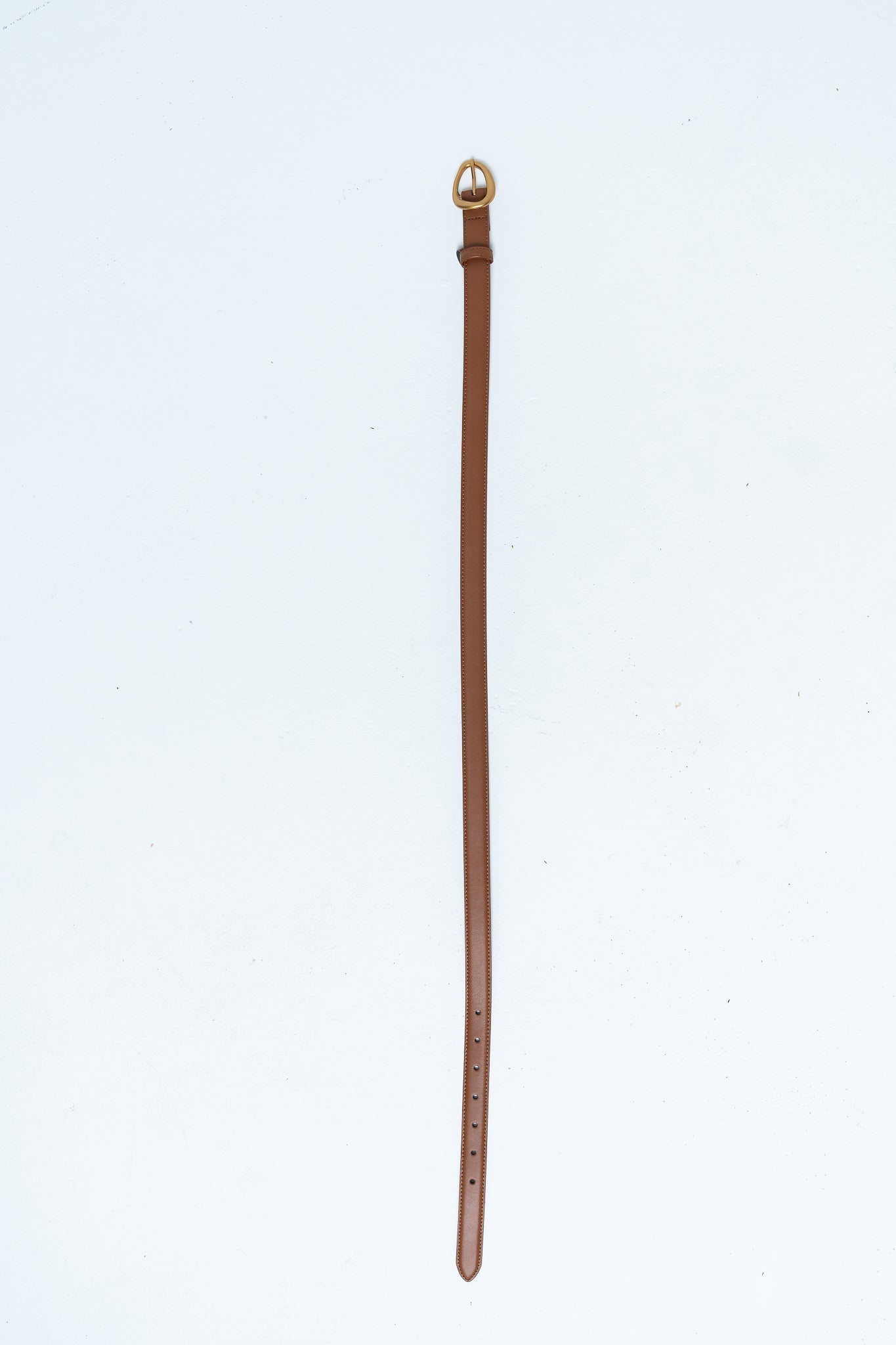 Delia Brushed Gold Belt in Tan