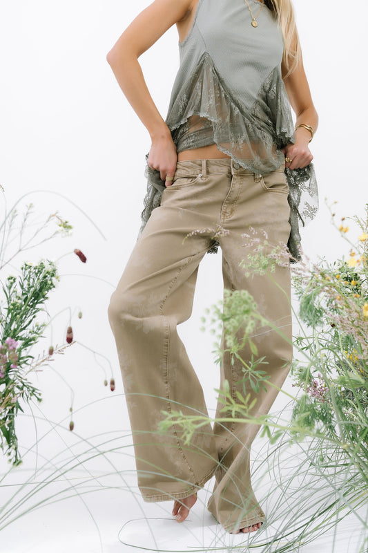 Brenda Floral Wide Leg Jeans
