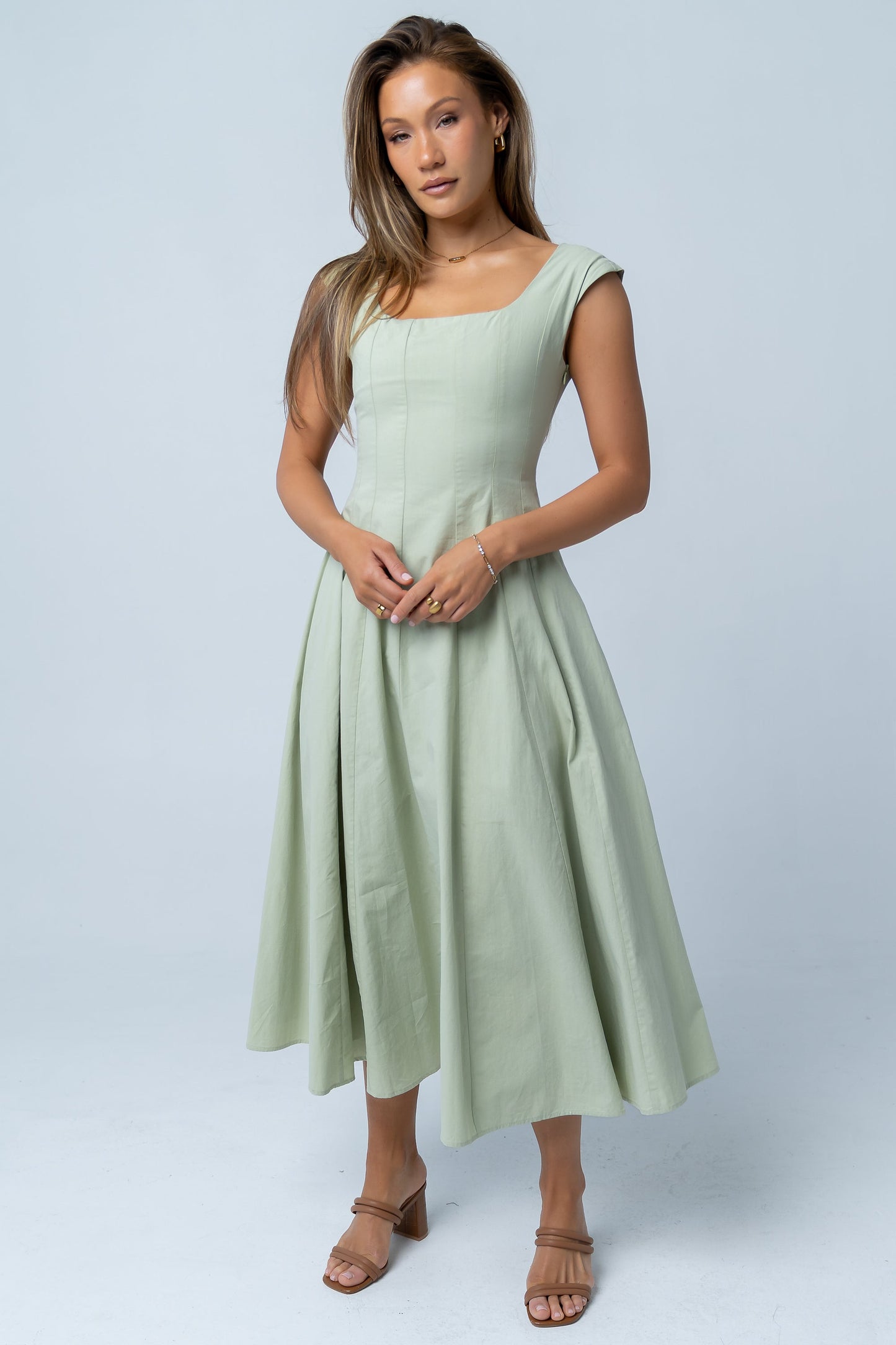 Colin Midi Dress in Sage